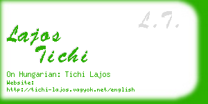 lajos tichi business card
